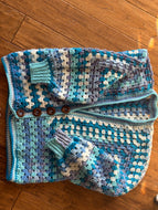 Sweater - Hexagon style Blue mix
