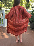 Hexagon Cardigan- Rust