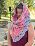 Hooded Cowl - Pink & Blue