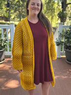 Hexagon Cardigan- Mustard