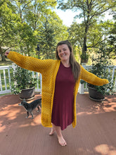 Load image into Gallery viewer, Hexagon Cardigan- Mustard
